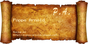 Poppe Arnold névjegykártya